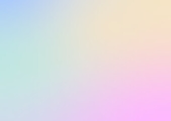 Pastel Gradient Background Colored purple, pink, orange, yellow, blue, green, Abstract blurred vector illustration.