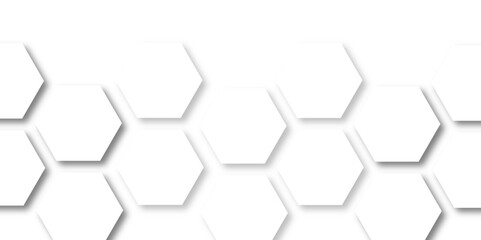 Abstract white background with hexagon and hexagonal background. Luxury white pattern with hexagons. abstract 3d hexagonal background with shadow. 3D futuristic abstract honeycomb mosaic background.