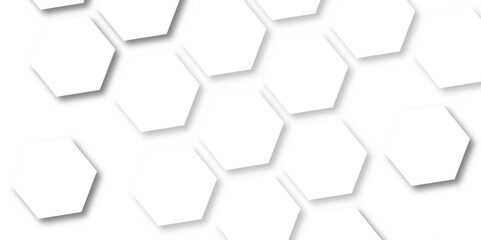 Abstract white background with hexagon and hexagonal background. Luxury white pattern with hexagons. abstract 3d hexagonal background with shadow. 3D futuristic abstract honeycomb mosaic background.