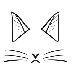 Cat animal ears cute black lines animal head animal body parts
