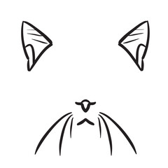 Cat animal ears cute black lines animal head animal body parts