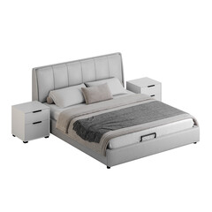 A bed, colorful design, bed, no background, different design, png, white background, isolated, abstract, 3d model.