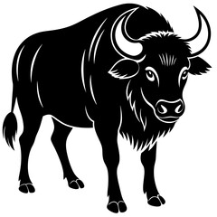 buffalo silhouette vector art illustration