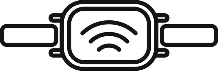 Simple icon of a smartwatch sending out a wifi signal
