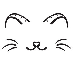 Cat animal ears cute black lines animal head animal body parts