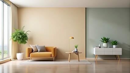 Fototapeta premium Minimalist abstract composition featuring a single bold color against a neutral background