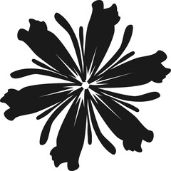 a black and white flower on transparent background