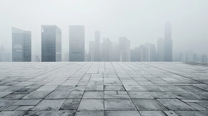 Fototapeta premium Sleek Modern Urban Landscape with Expansive City Skyline