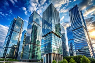 Modern Skyscrapers in a City Skyline.