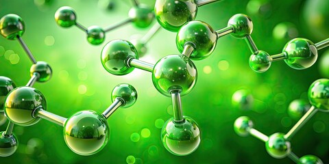 Green Hydrogen H2 molecules on a vibrant green background, green, hydrogen, H2, molecules, energy, sustainability