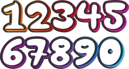 3D set number, Vector set of number, gradient number
