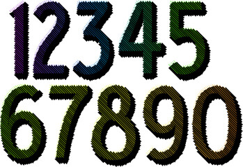 3D set number, Vector set of number, gradient number