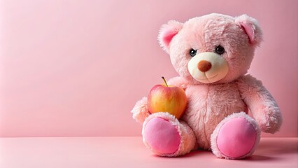 Adorable pink bear with peach, cute, pink, bear, peach, adorable, fluffy, cuddly, sweet, animal, toy, soft, pastel
