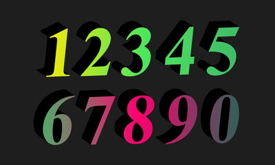 3D set number, Vector set of number, gradient number