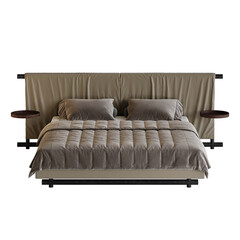 A bed, colorful design, bed, no background, different design, png, white background, isolated, abstract, 3d model.