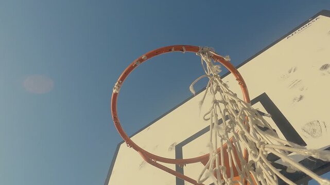 A motion view of a bascketball net broken