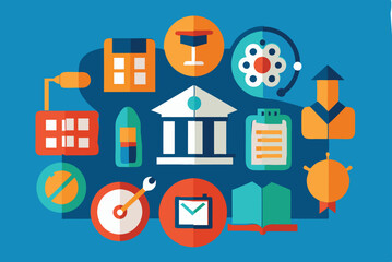  education icons silhouette vector illustration 