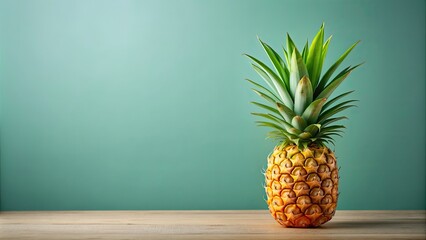 Whole pineapple with green leaves isolated on background, pineapple, tropical fruit, isolated, fresh, juicy, vibrant, delicious