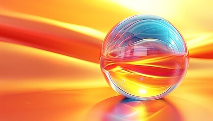 Abstract iridescent shape, colorful bubble, 3d render 