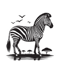 zebra vector art,graphics zebras icons set,vintage illustration zebra clipart,vector zebras flat style artwork design