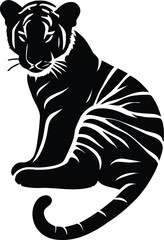 Tiger silhouette isolated on white background tiger set Vector illustration