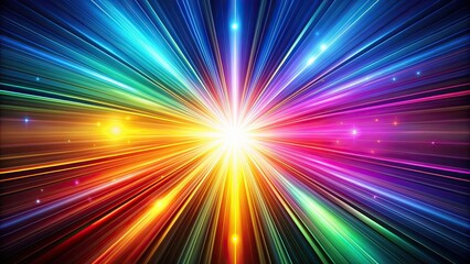 Obraz premium Colorful spectrum light rays emanating from a abstract caustic background , render, abstract, caustic, background