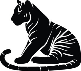 Tiger silhouette isolated on white background tiger set Vector illustration