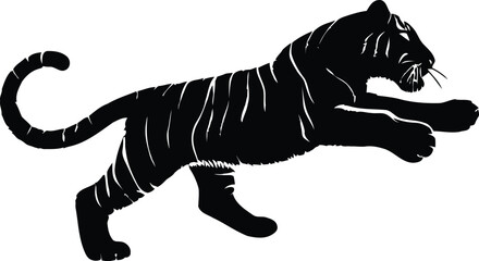 Tiger silhouette isolated on white background tiger set Vector illustration