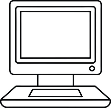 recommend clip art: computer monitor line art vector illustration outline design
