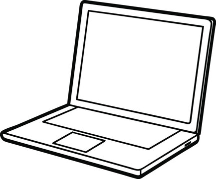recommend clip art: laptop line art vector illustration outline design