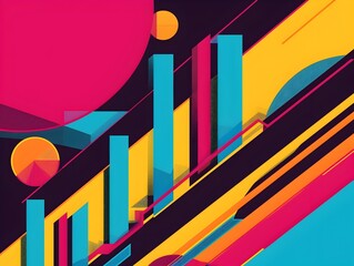 Vibrant and dynamic abstract showcasing an upward trending graph that symbolizes financial growth business achievement and corporate success in a modern minimalistic office environment 