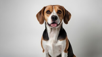 beagle dog with white background , small dog ,breed of small scent hound, loyal pet friends