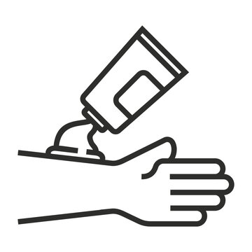 cream tube applying to arm clip art preview