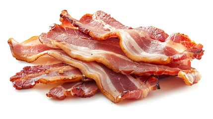 Obraz premium Bacon piece on solid white background, single object