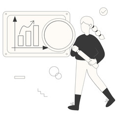 Startup Business Concept Illustration. Isolated on White Background. Flat Vector Clipart in Hand Drawn Style.