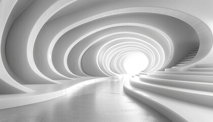 Obraz premium Abstract 3d render, white geometric background design 