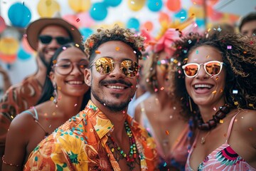 Obraz premium Embracing Diversity: Joyful Group of Adults Celebrating Inclusivity in Vibrant Colors