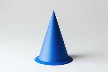 Fototapeta premium Minimalist depiction of a blue cone symbolizing simplicity and elegance