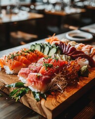 Gourmet Sushi Platter with Fresh Sashimi and Nigiri