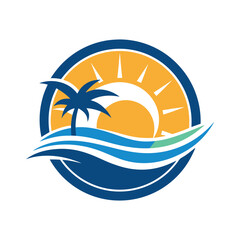 summer beach logo vector illustration