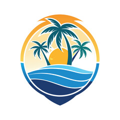 summer beach logo vector illustration