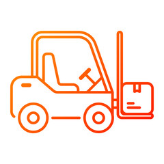 Forklift icon. Forklift, Warehouse, Logistics, truck, Unloading, Lift truck, Transport, Industrial, Pallet. Vector icon illustration