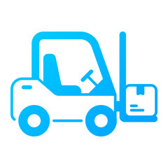 Forklift icon. Forklift, Warehouse, Logistics, truck, Unloading, Lift truck, Transport, Industrial, Pallet. Vector icon illustration