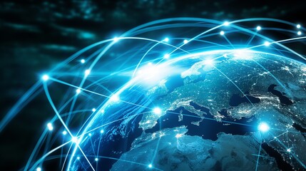 Global network business connection data concept