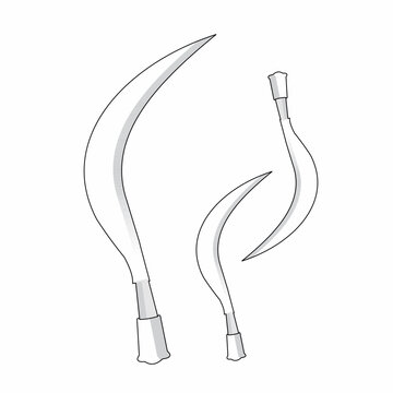 vektor celurit traditional weapon madura indonesia.eps