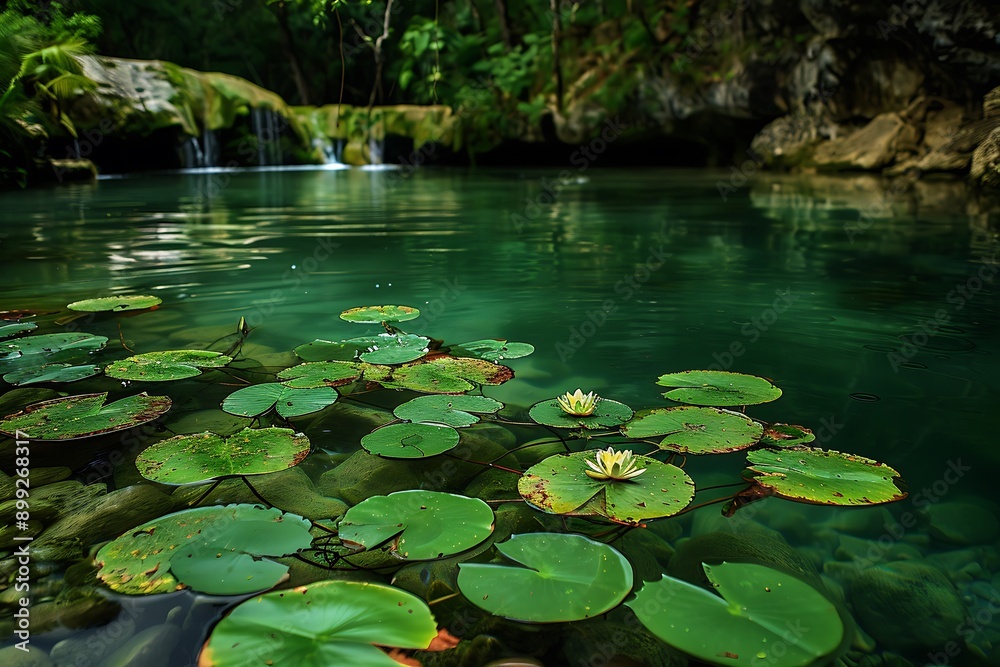 Wall mural water lily in the pond