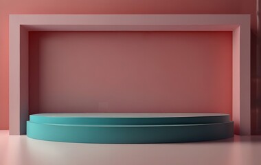 Minimalist Podium Background for Product Presentation. Made with Generative AI Technology