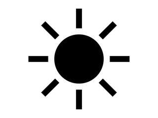 シンプル太陽アイコン：長方形黒