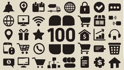 set of ecommerce icons pixel perfect shop money vector illustration 