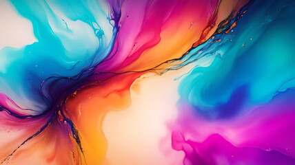 Realistic illustration painted in alcohol ink creative abstract artwork made with translucent design.